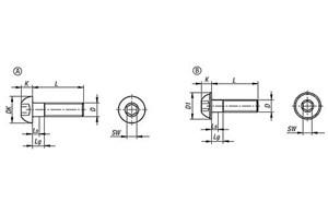 Schrauben mit abgeflachtem Halbrundkopf 
DIN EN ISO 7380